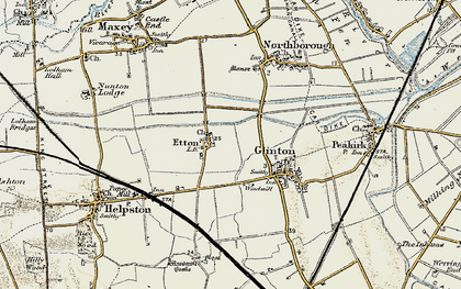 Old map of Etton in 1901-1902