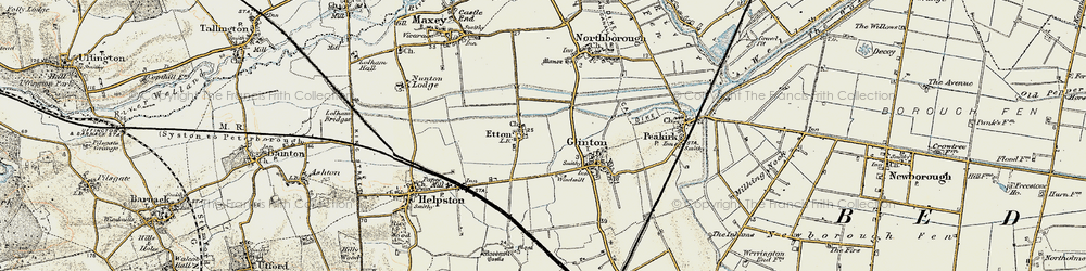 Old map of Etton in 1901-1902