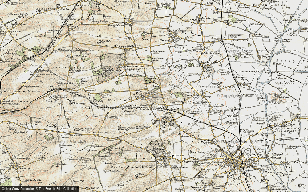 Old Map of Historic Map covering Etton Pasture School in 1903-1908