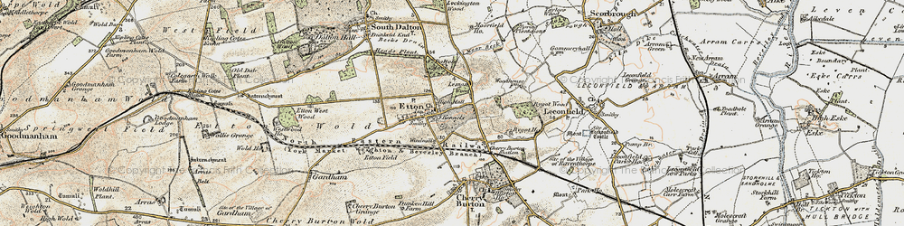 Old map of Etton Pasture School in 1903-1908