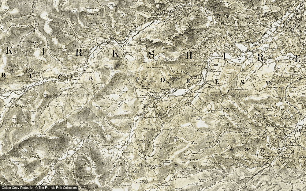 Old Map of Historic Map covering Woodend in 1901-1904