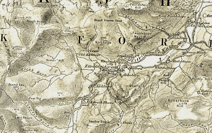 Old map of Ettrickbridge in 1901-1904