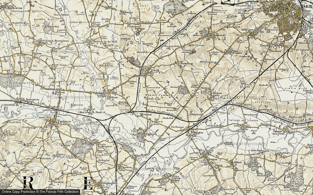 Old Map of Historic Map covering Blakeley Lodge in 1902