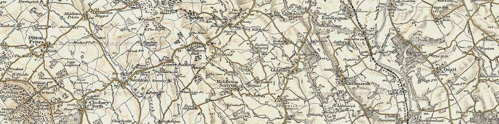 Old map of Eudon George in 1902