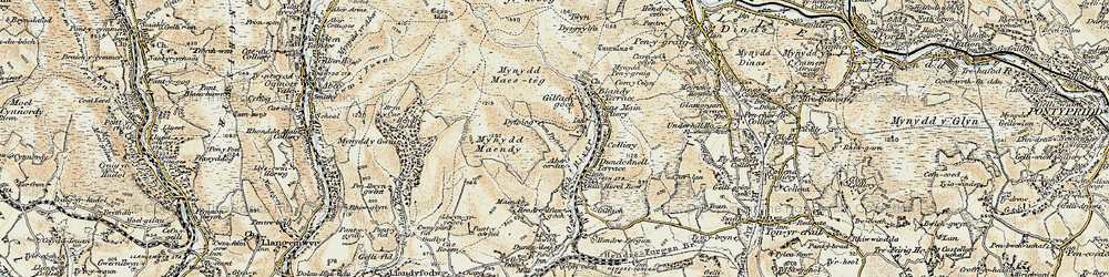 Old map of Evanstown in 1899-1900