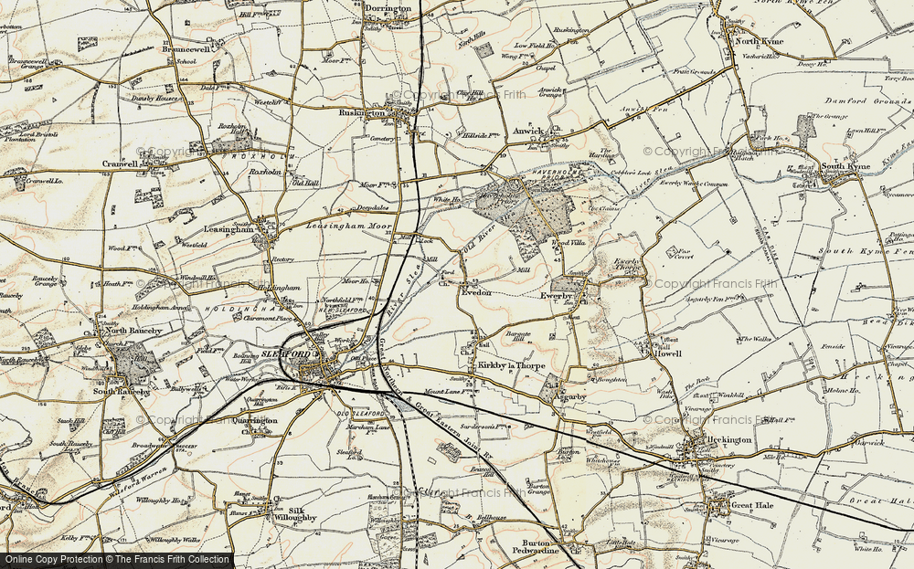 Old Map of Evedon, 1902-1903 in 1902-1903
