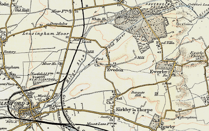 Old map of Evedon in 1902-1903