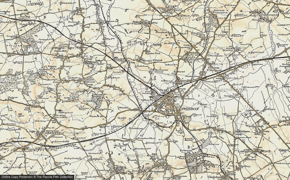 Old Map of Even Swindon, 1897-1899 in 1897-1899