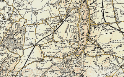 Old map of Evendine in 1899-1901