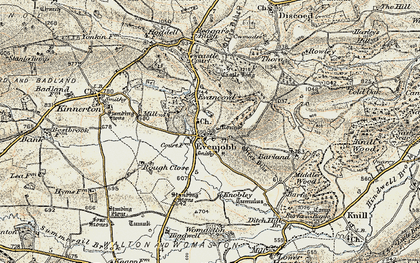 Old map of Evenjobb in 1900-1903