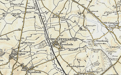 Old map of Evenlode in 1899