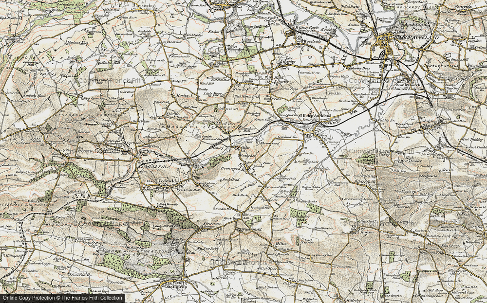 Old Map of Evenwood, 1903-1904 in 1903-1904