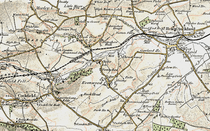 Old map of Evenwood in 1903-1904