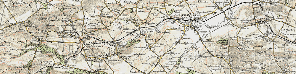 Old map of Evenwood in 1903-1904