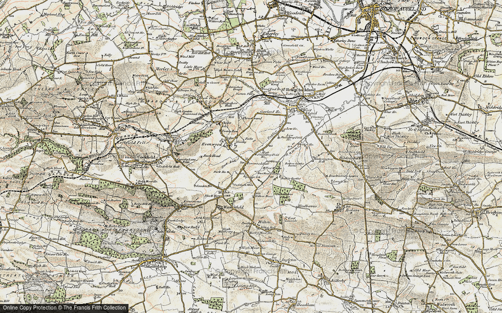 Old Map of Historic Map covering Bolton Garths in 1903-1904