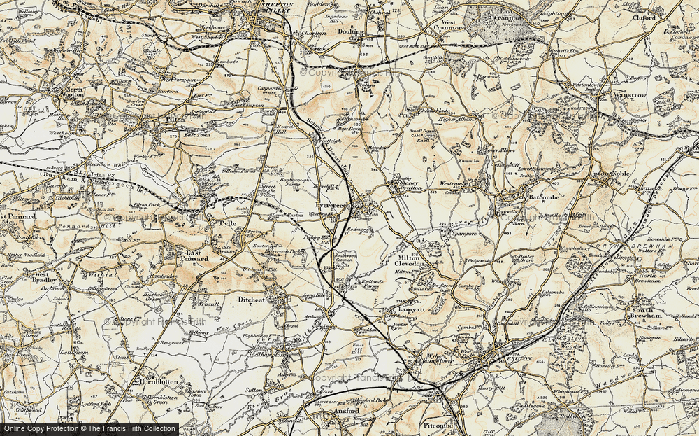 Old Map of Evercreech, 1899 in 1899