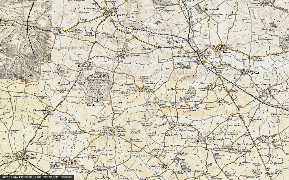 Old Map of Everdon, 1898-1901 in 1898-1901