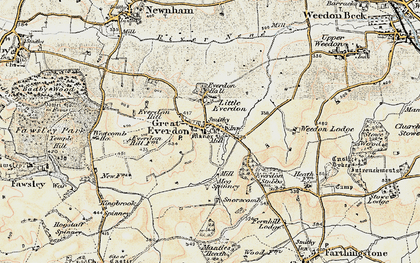 Old map of Everdon in 1898-1901