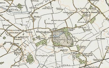 Old map of Everingham in 1903