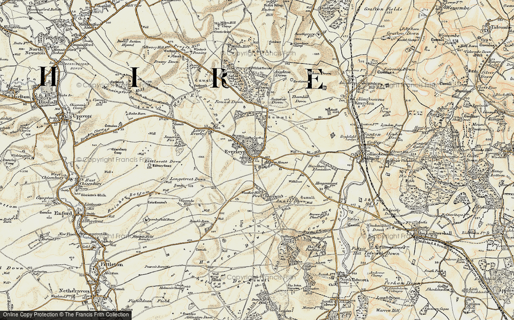 Old Map of Everleigh, 1897-1899 in 1897-1899