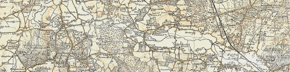 Old map of Eversley in 1897-1909