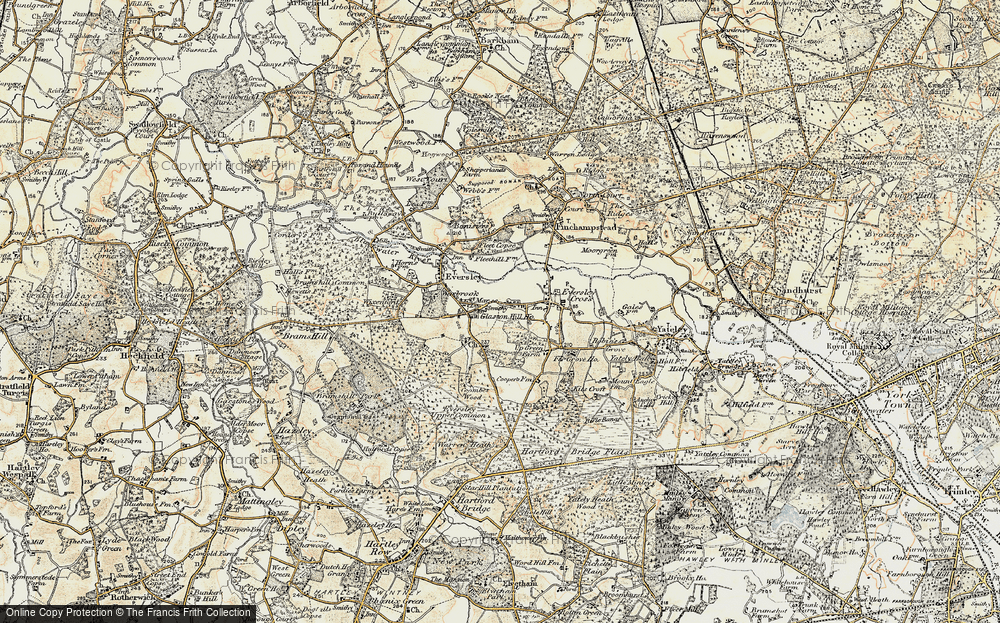 Old Map of Eversley Centre, 1897-1909 in 1897-1909