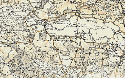 Old map of Eversley Centre in 1897-1909