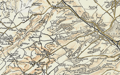 Old map of Ewell Minnis in 1898-1899