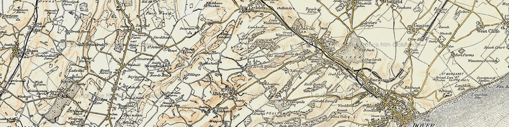 Old map of Ewell Minnis in 1898-1899