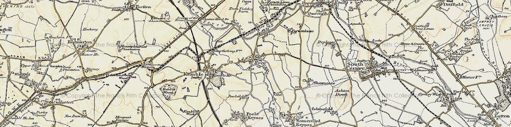 Old map of Ewen in 1898-1899