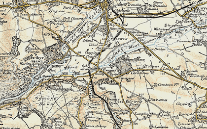 Old map of Ewenny in 1900