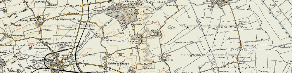 Old map of Ewerby in 1902-1903
