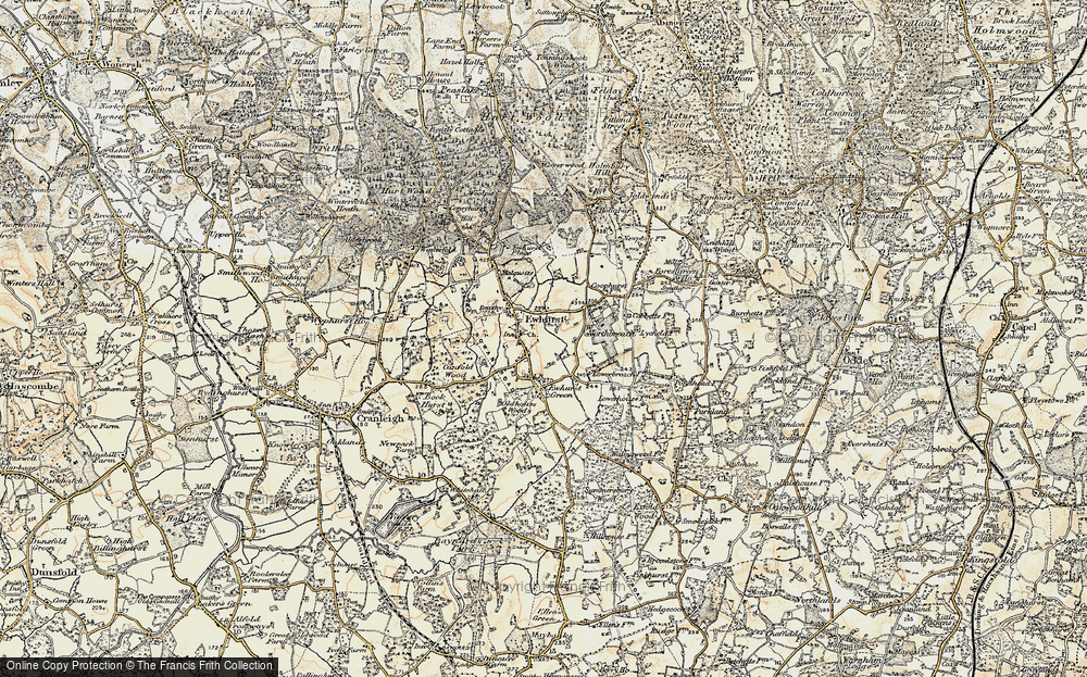 Old Map of Historic Map covering Brookhurst in 1898-1909