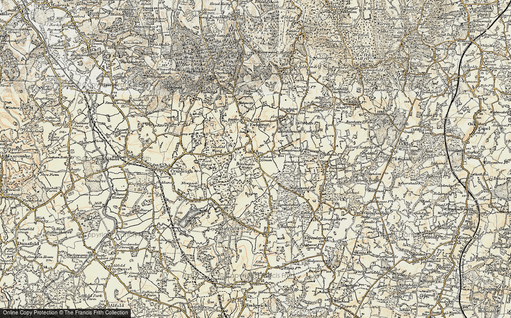 Old Map of Ewhurst Green, 1898-1909 in 1898-1909