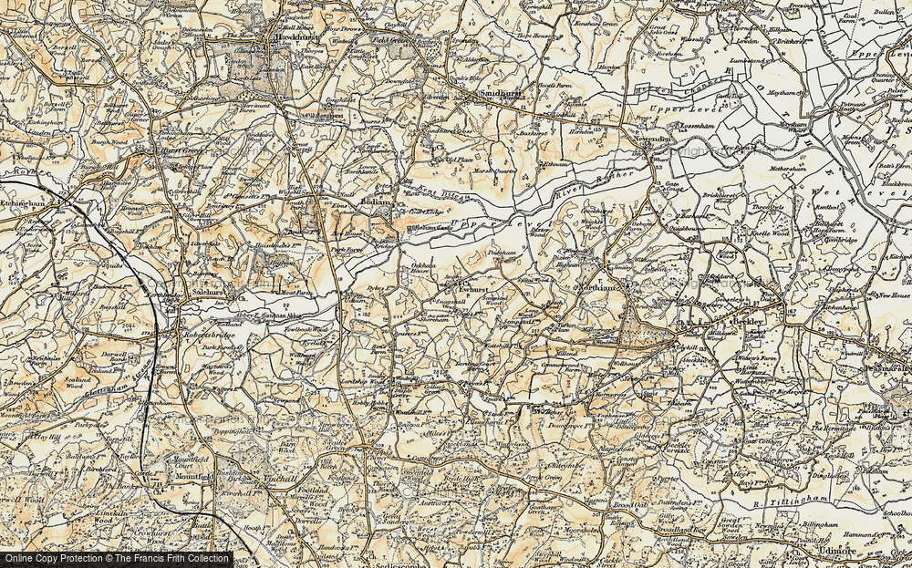Old Map of Ewhurst Green, 1898 in 1898