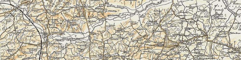 Old map of Ewhurst Green in 1898
