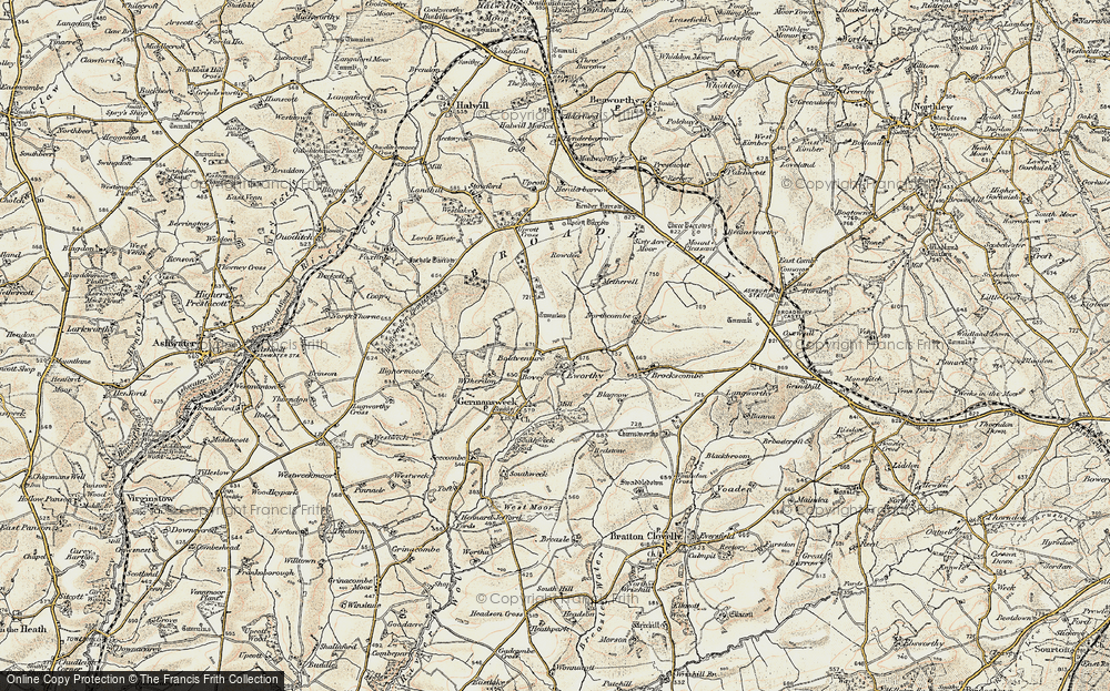 Old Map of Historic Map covering Broadmeads Plantn in 1900