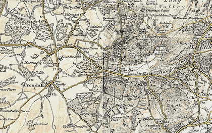 Old map of Ewshot in 1898-1909