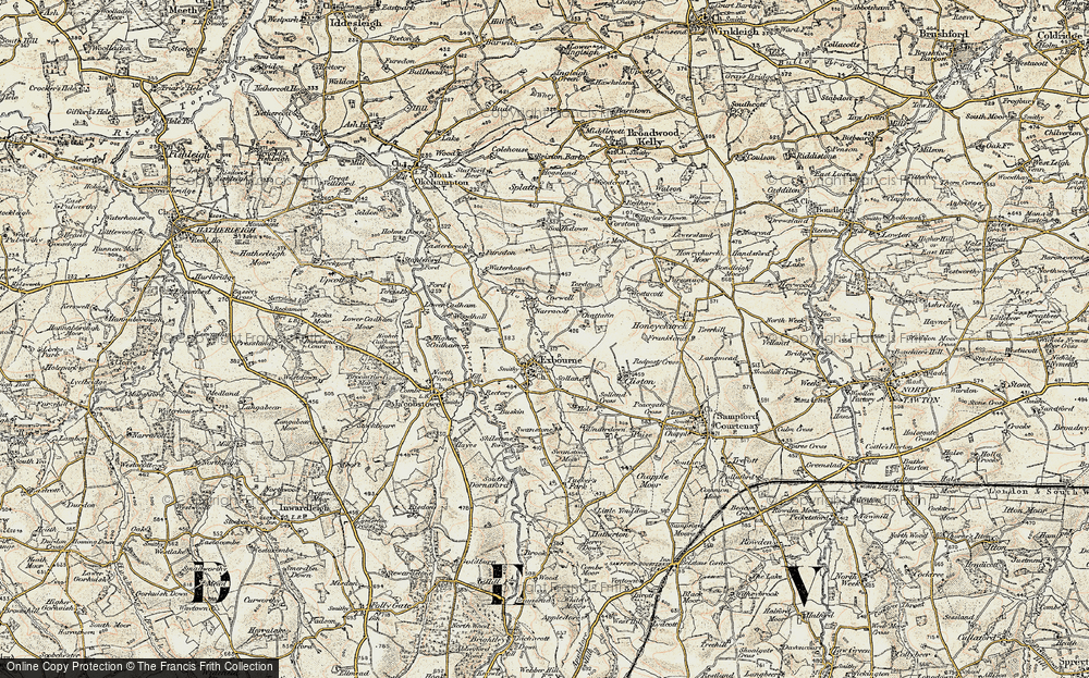 Old Map of Exbourne, 1899-1900 in 1899-1900