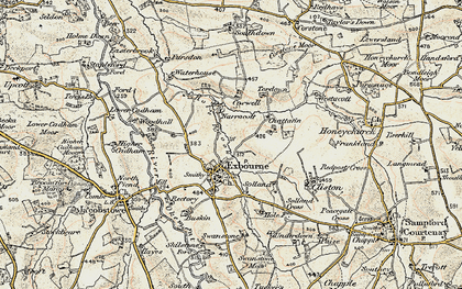 Old map of Exbourne in 1899-1900