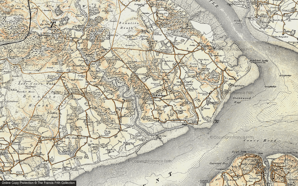 Old Map of Exbury, 1897-1909 in 1897-1909