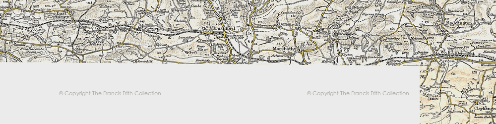 Old map of Exebridge in 1898-1900