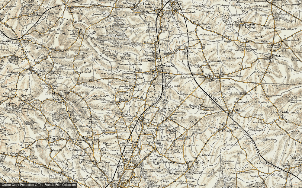 Old Map of Exhall, 1901-1902 in 1901-1902