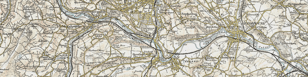 Old map of Exley in 1903