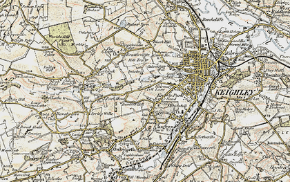 Old map of Exley Head in 1903-1904