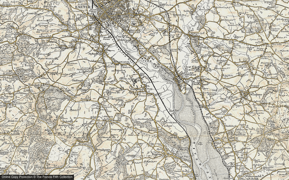 Old Map of Exminster, 1899 in 1899