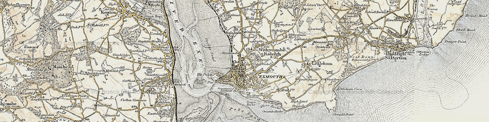 Old map of Exmouth in 1899