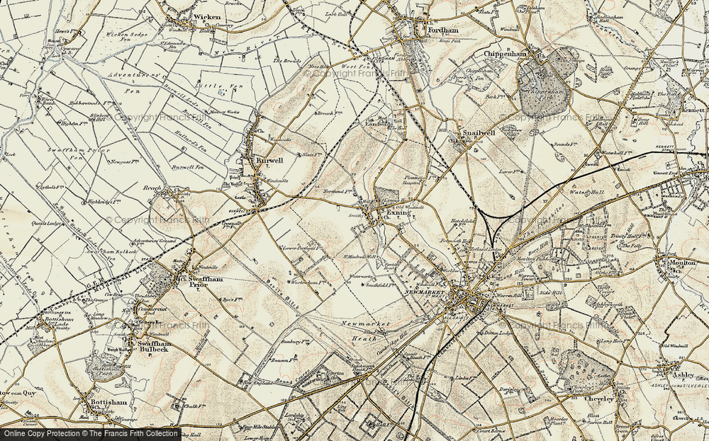 Old Map of Exning, 1899-1901 in 1899-1901