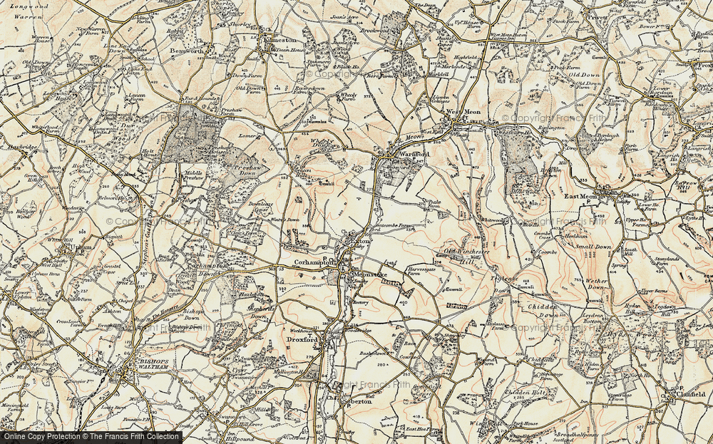 Old Map of Historic Map covering Winters Down in 1897-1900