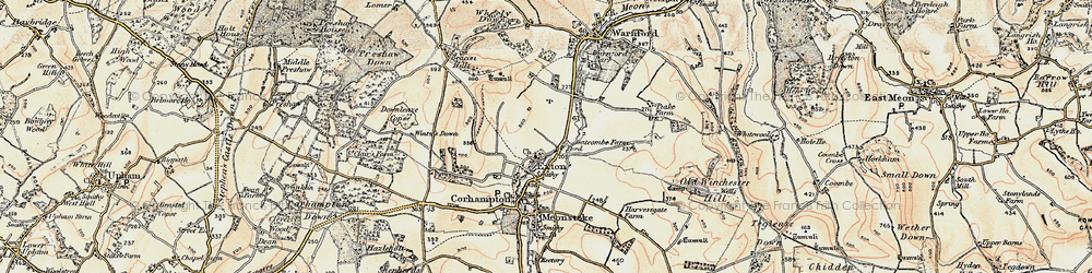 Old map of Exton in 1897-1900